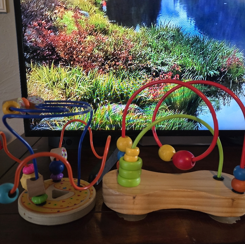 Hape Double Bubble Wooden Bead Maze  Bundle Of 2